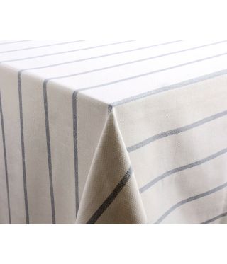 Abigail Val Grey Stripe Tablecloth 