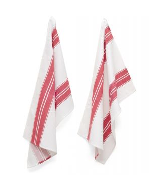 TC003 Tea Towels - Stripe Red - SPECIAL PACK OF 2 