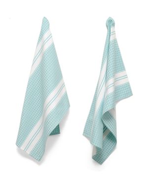 TC005 Tea Towels - Designer Stripe - TEAL PACK OF 2 