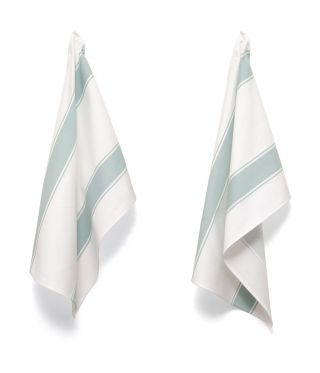 Tea Towels - Artisan Stripe - Duckegg 