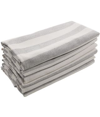 Abigail Mic Grey Stripe Cotton Napkin- 45 X 45 -Pk 6 