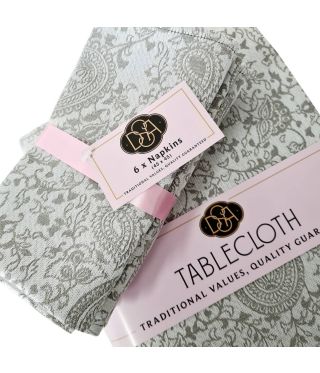 Morocco Paisley - Grey Tablecloths