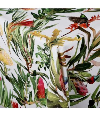 Botanica Amethyst Sunbird Tablecloth White 