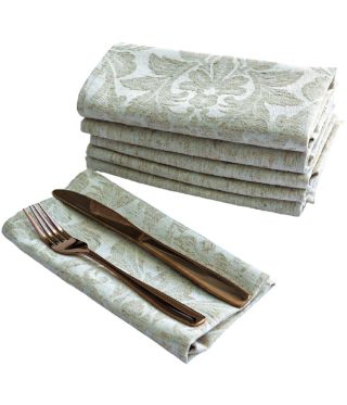 Earth Collection Damask 1 Poly Linen Napkins - Pack of 6