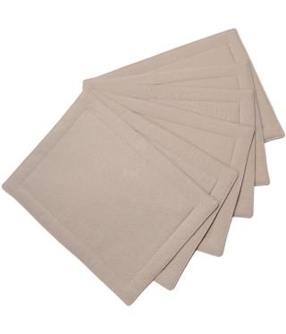 Polyteq Stain Resistant 30 x 40 Placemats SET OF 6 - Stone 