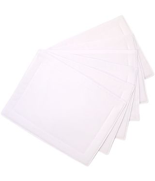 Polyteq Stain Resistant  30 X 40 Placemats - SET OF 6 White 