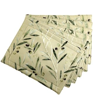 Robyn Valerie Olive Sage Green Placemat Pk 6