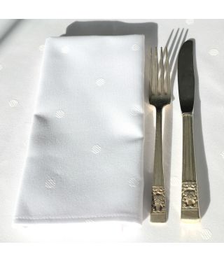 Deluxe Crystal Dot Cotton Damask 45 x 45 Napkin Pack 6 